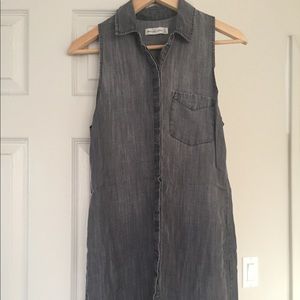 Denim button-up sleeveless dress